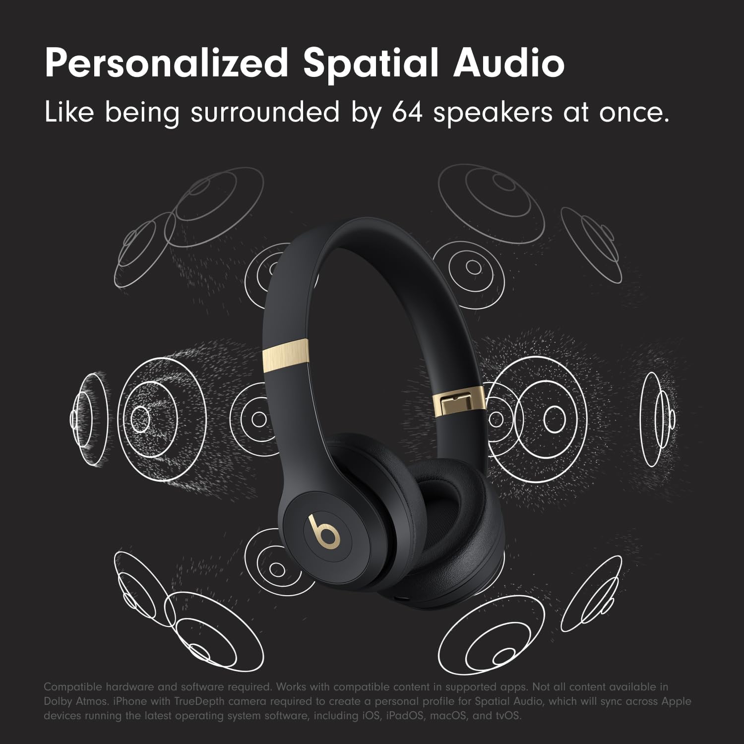 Beats Solo 4 Wireless Headphones with 20W Power Adapter - Black & Gold