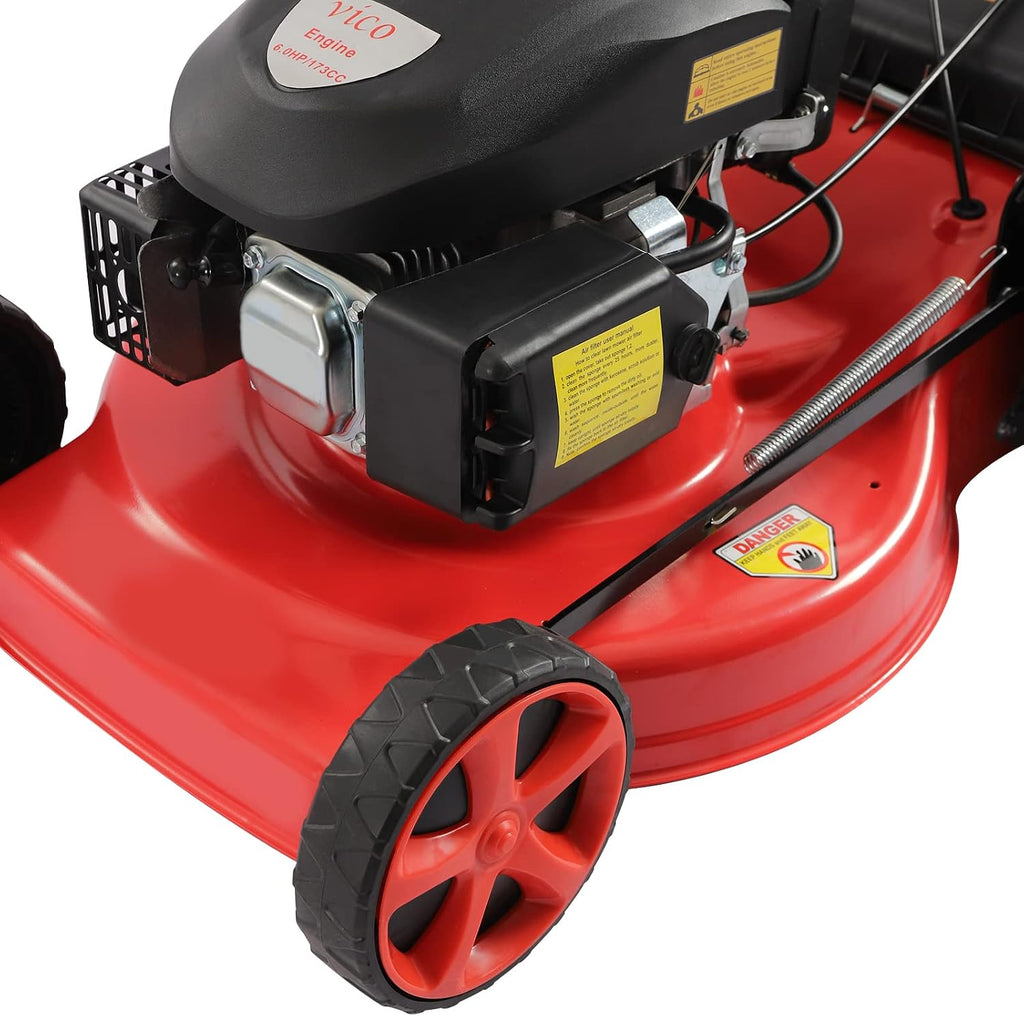 20Inch Gas Powered Lawn Mower, 3-in-1 140CC Self-Propelled Gas Mower with Bagger, 8 Adjustable Heights, 4000W 2800RPM,1.6L/0.42Gallon Fuel Tank, Perfect for Small to Medium Sized Yards