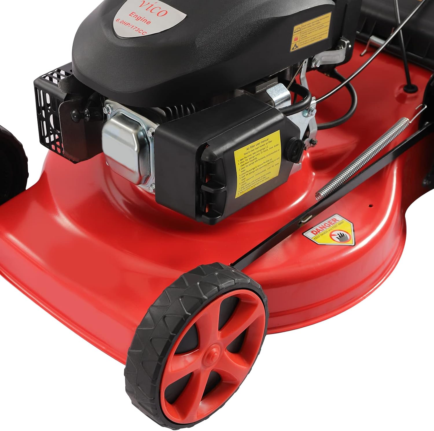 20Inch Gas Powered Lawn Mower, 3-in-1 140CC Self-Propelled Gas Mower with Bagger, 8 Adjustable Heights, 4000W 2800RPM,1.6L/0.42Gallon Fuel Tank, Perfect for Small to Medium Sized Yards