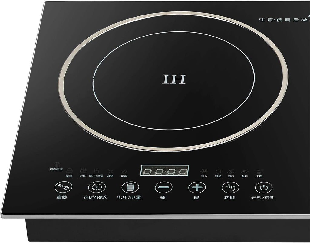 Double Induction Cooktop Cooker, Electric Induction Cooker,Cooktop Burners , Portable Countertop Burner Digital Hot Plate Cooktop 8 Gear Firepower 110V (1200W Induction Cooker+1400W Ceramic Cooker)