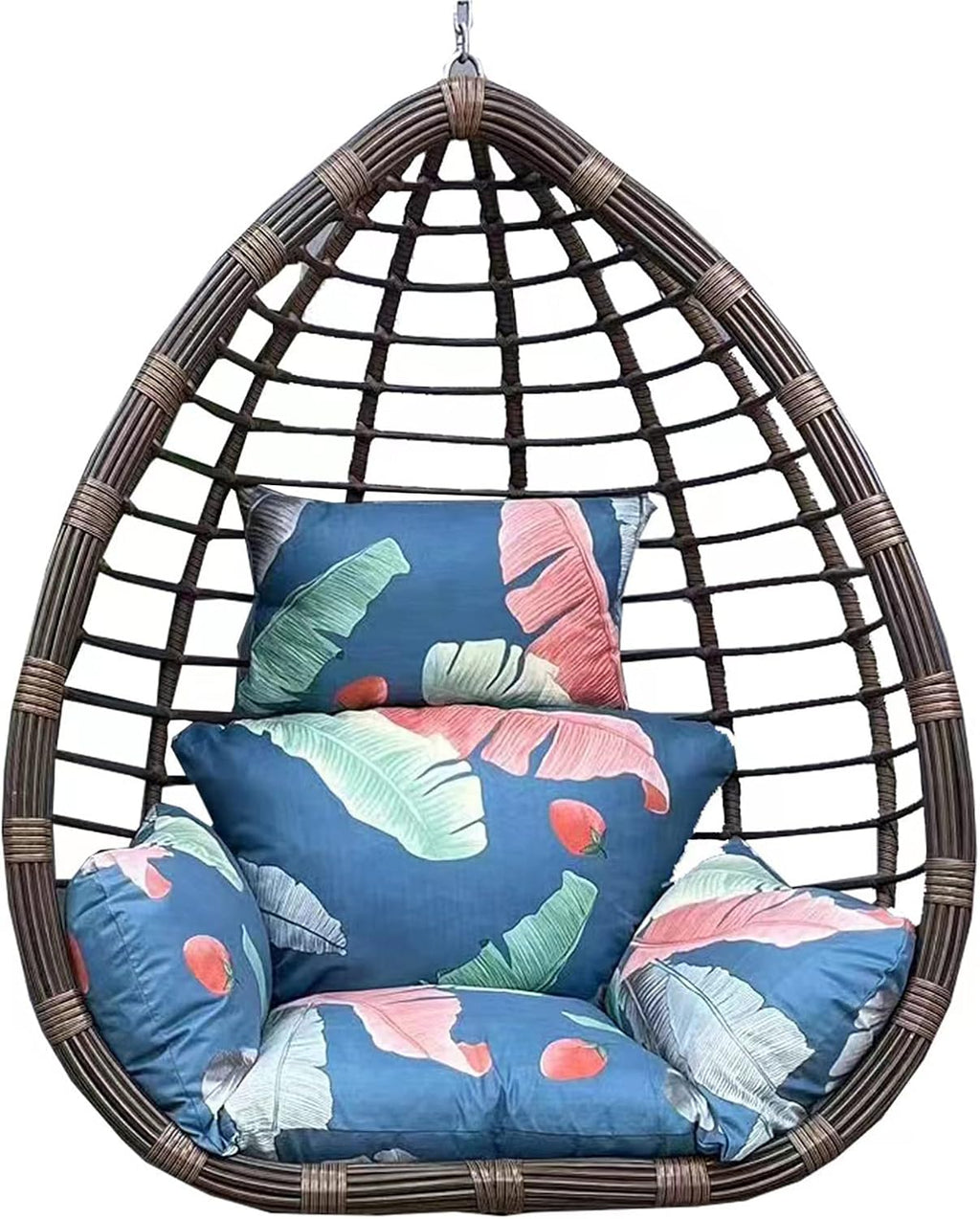 HUHJYUGE Egg Chair Cushion Only, Outdoor Hanging Swing Chair Seat Cushion Replacement, Thicken Waterproof Washable Hammock Chair Cushion with Headrest and Armrests, for Garden