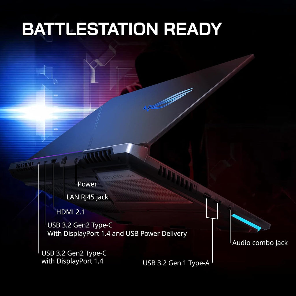 ASUS ROG Strix G17 Gaming Laptop, 17.3' QHD 240Hz Display, AMD Ryzen 9 7845HX, GeForce RTX 4060, 16GB DDR5 RAM, 1TB PCIe SSD, RGB Backlit Keyboard, Win 11 Pro, Gray, 32GB Hotface USB Card (Renewed)