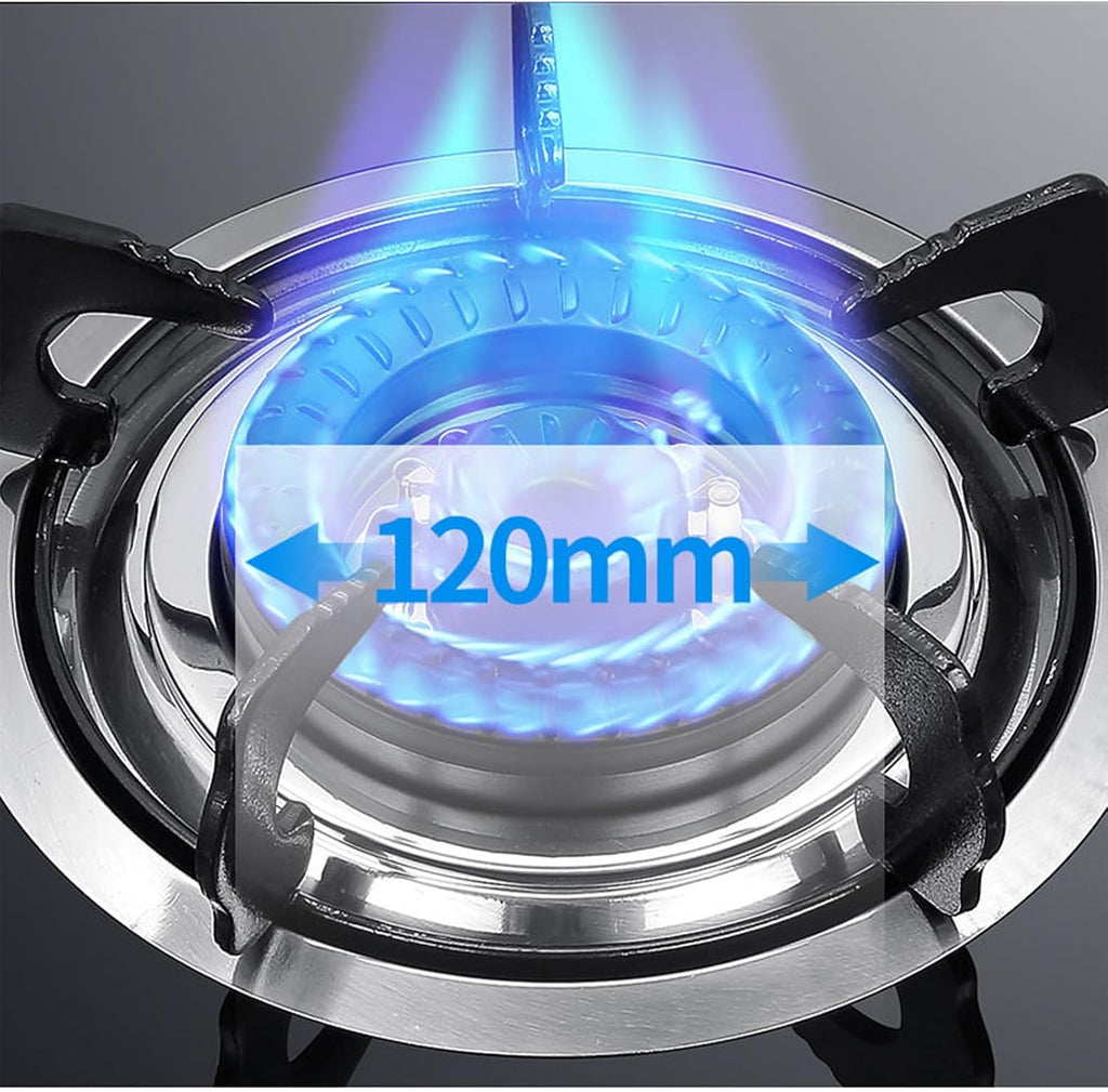 Gas Cooker 1 Burner,4.2KW Gas Stove,Gas/LP Gas Conversion Stove,Tempered Glass Cast Iron Pot Rack,with Flameout Protection,for Home Kitchen(LPG)