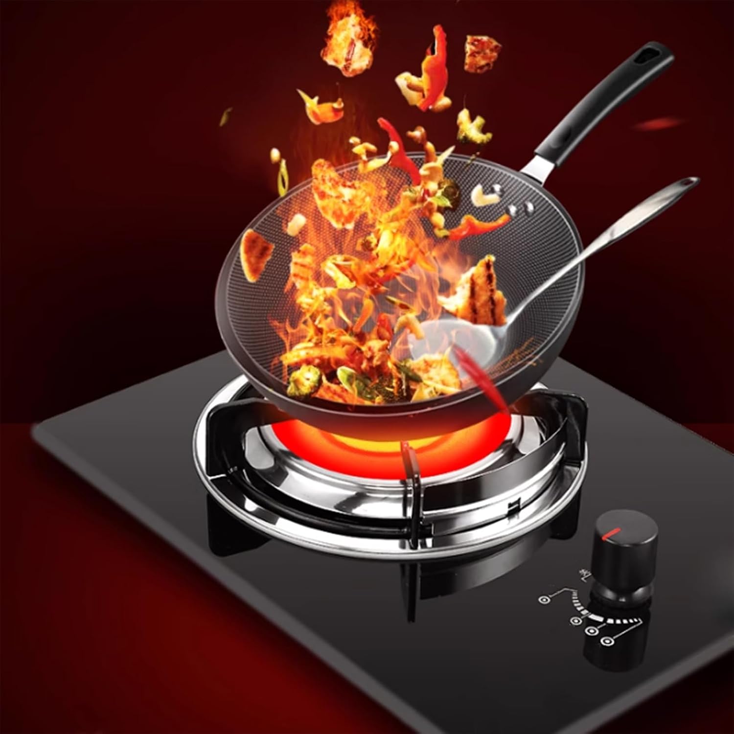 Gas Cooker,Energy 3.5kW Single Burner Gas Stove,Desktop/Embedded Dual-Use,for Food Stalls Family Restaurants(NG)