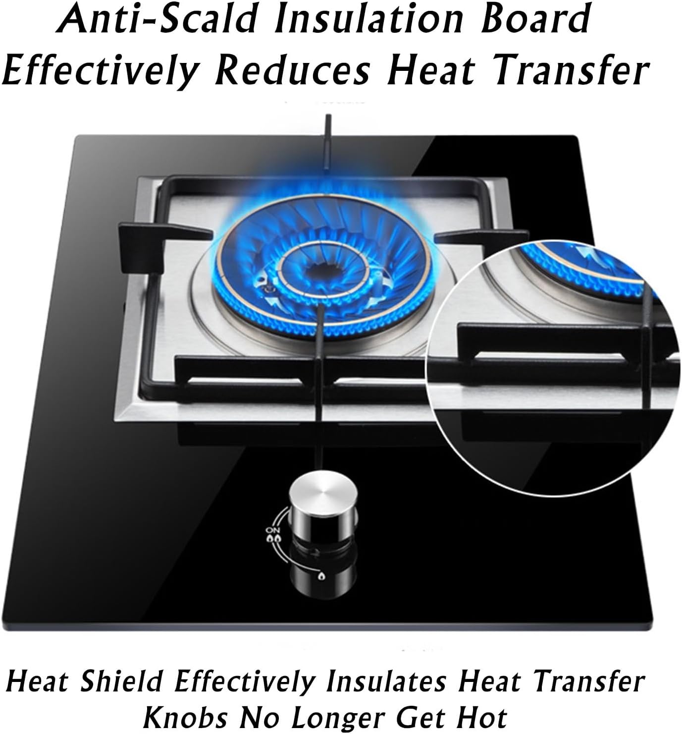 Gas Stove,with Protection Lock NG/LPG Gas Cooktop,Heat Load:4.5KW/15354BTU,for Home Indoor and Outdoor Camping,Pulse Ignition,1 Burner (Color : LPG)