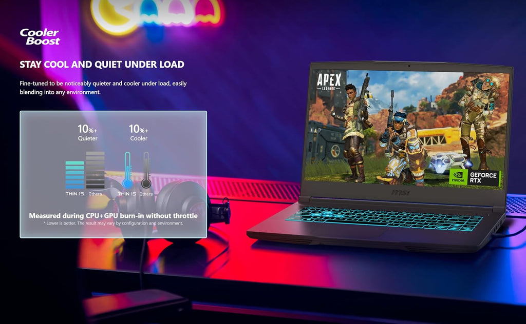 msi Thin 15.6 inch FHD 144Hz Gaming Laptop-Intel Core i5-13420H-NVIDIA GeForce RTX 3050 -Window 11 Pro-W/Mouse pad (64GB RAM | 4TB PCIe SSD)