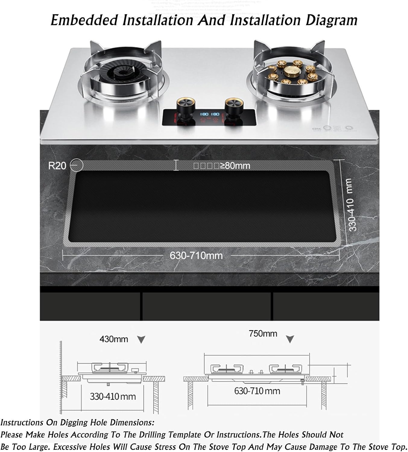 Propane Stove,2 Burners Portable Propane Stove,Stainless Steel Gas Cooktop,Maximum 17742.4BTU Suitable for Home and Commercial Kitchens (Color : LPG)