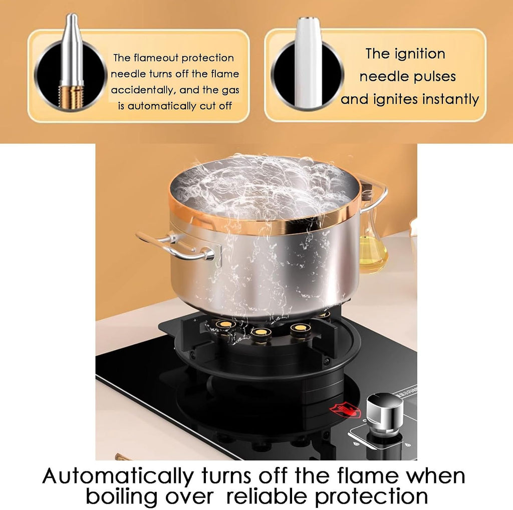 Gas Hob, Gas Cooker Desktop and Embedded 5.2kw NG/5kw LPG Gas Stove, Gas Cooktop with Flame Failure Protection, Single Burner for Home Camping Outdoor(NG)