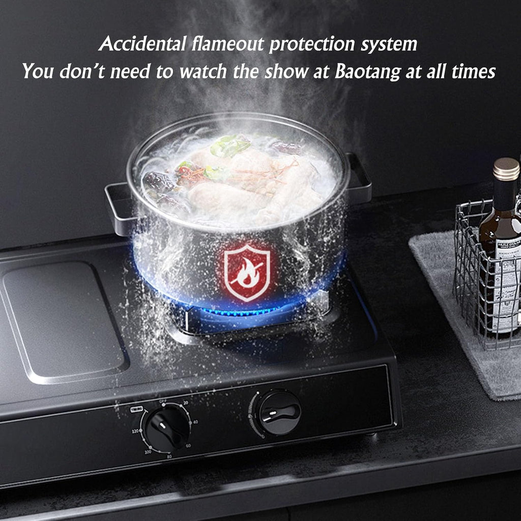 Propane Stove,2 Burners Portable Propane Stove,17742.4BTU High Power Stainless Steel Gas Cooktop for Kitchen Outdoor Camping RV and Apartments (Color : NG)
