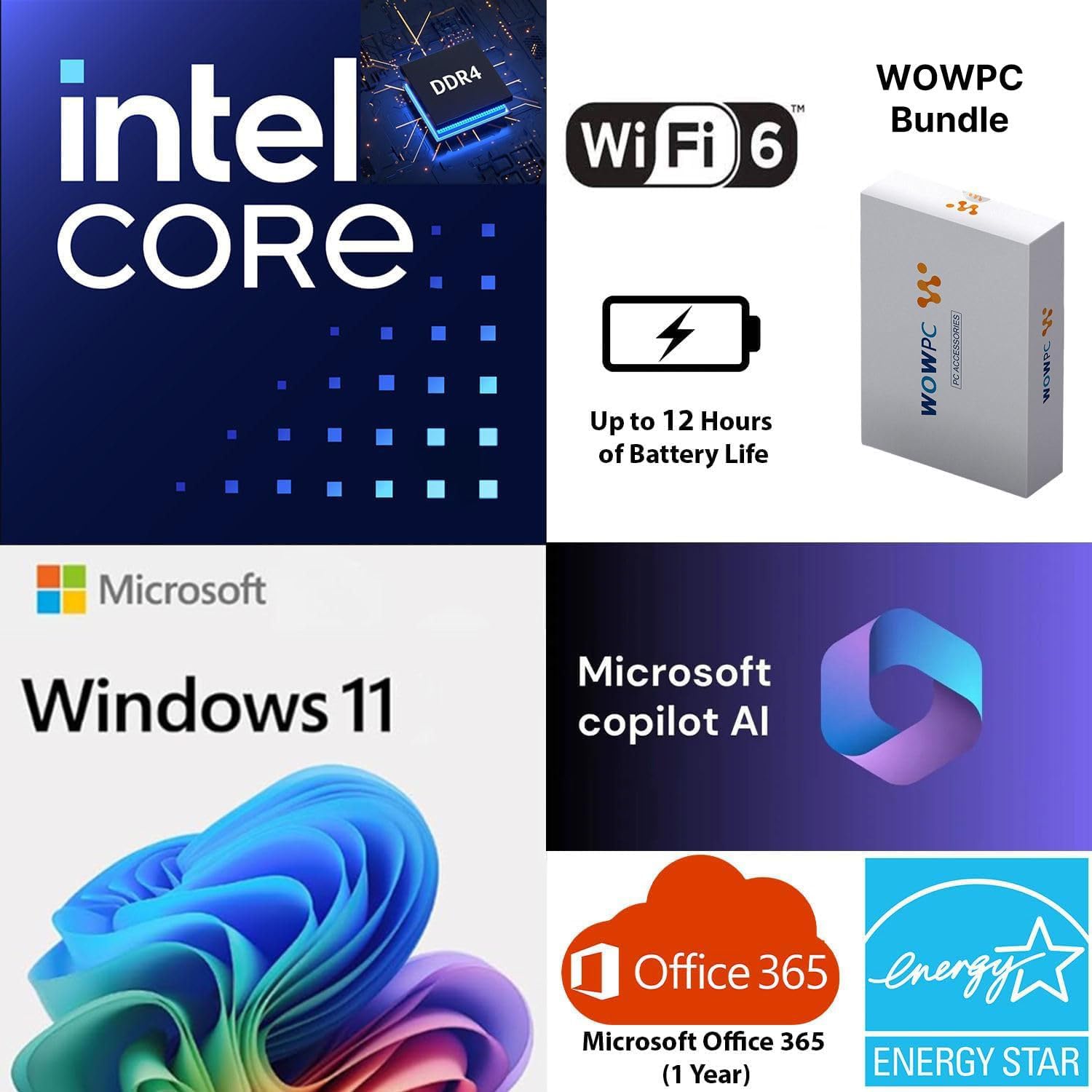 HP Latest Ultrabook Laptop with Copilot AI - 1.7TB Storage - 16GB RAM - Intel Core | Anti-Glare Display, Microsoft Office 365 Included, 1TB OneDrive + 512GB External + 192GB SSD, Windows 11 no Mouse