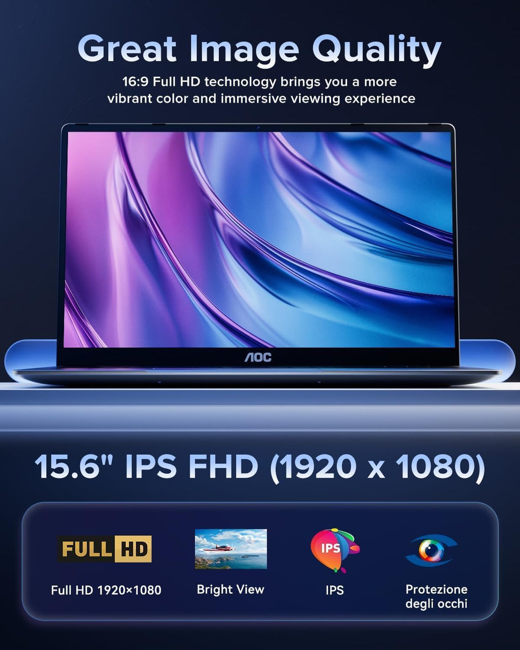 AOC Laptop Computer 16GB RAM 512GB SSD Laptops 15.6 Inch FHD Screen Premium Laptop with Intel N95 Processor(Up to 3.4GHz) Windows 11 Laptop Computer, Light&Thin, Metal Shell, Webcam, Type-C, USB3.2