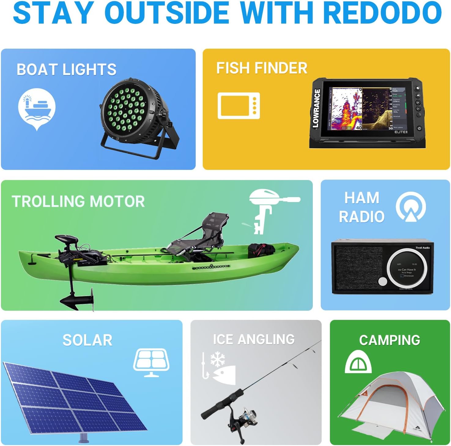 Redodo Bluetooth 12V 50Ah LiFePO4 Battery with Low-Temp Protection, 10 Years Lifetime, Lightweight & Portable Lithium Battery Perfect for RV, Solar, Boat Marine, Trolling Motor, Camping