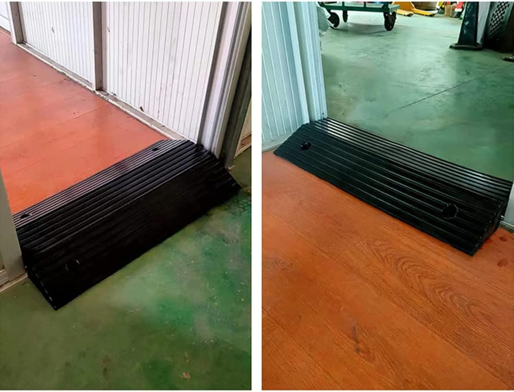 Rubber Wheelchair Threshold Ramp, 3in Rise Stable Transition Ramp, Portable Utility Mobility Access for Home Entry Portable Ramp for Doorways & Barn Door