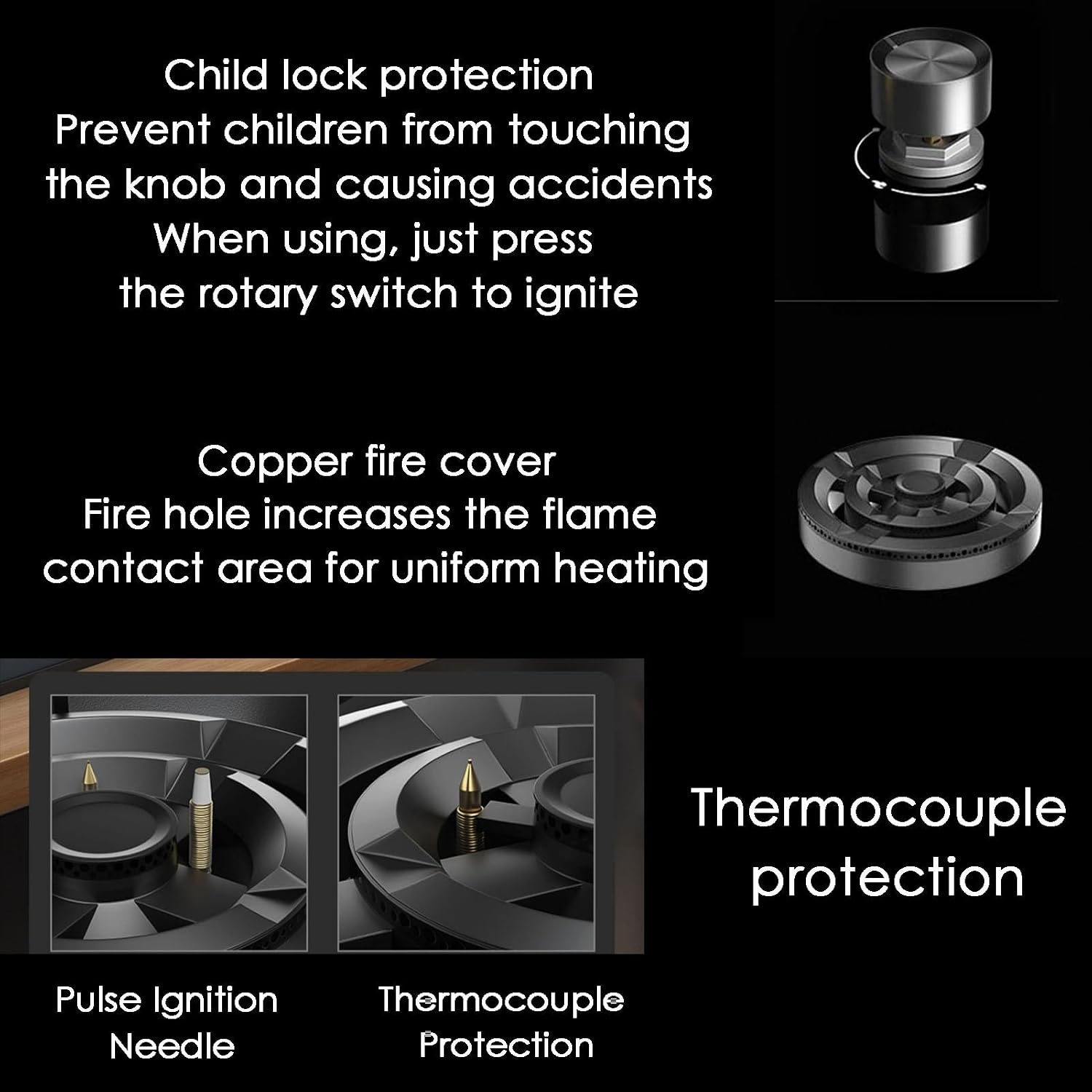 Gas Stove,Portable 2 Burners Gas Hob NG/LPG Automatic Ignition, Gas Cooktop with Flameout Protection 5.2KW Desktop and Embedded,Gas Cooker for Outdoor Camping Home(NG)