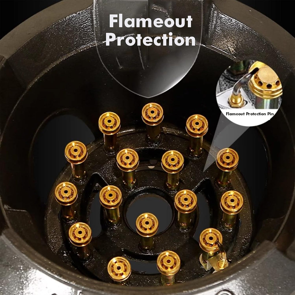 20kW Portable Cooktop,Single Burner Gas Stove,LPG/NG Hob with Flameout Protection,Cast Iron Pot Rack for Caravan and Camping(NG,38x55x23cm)