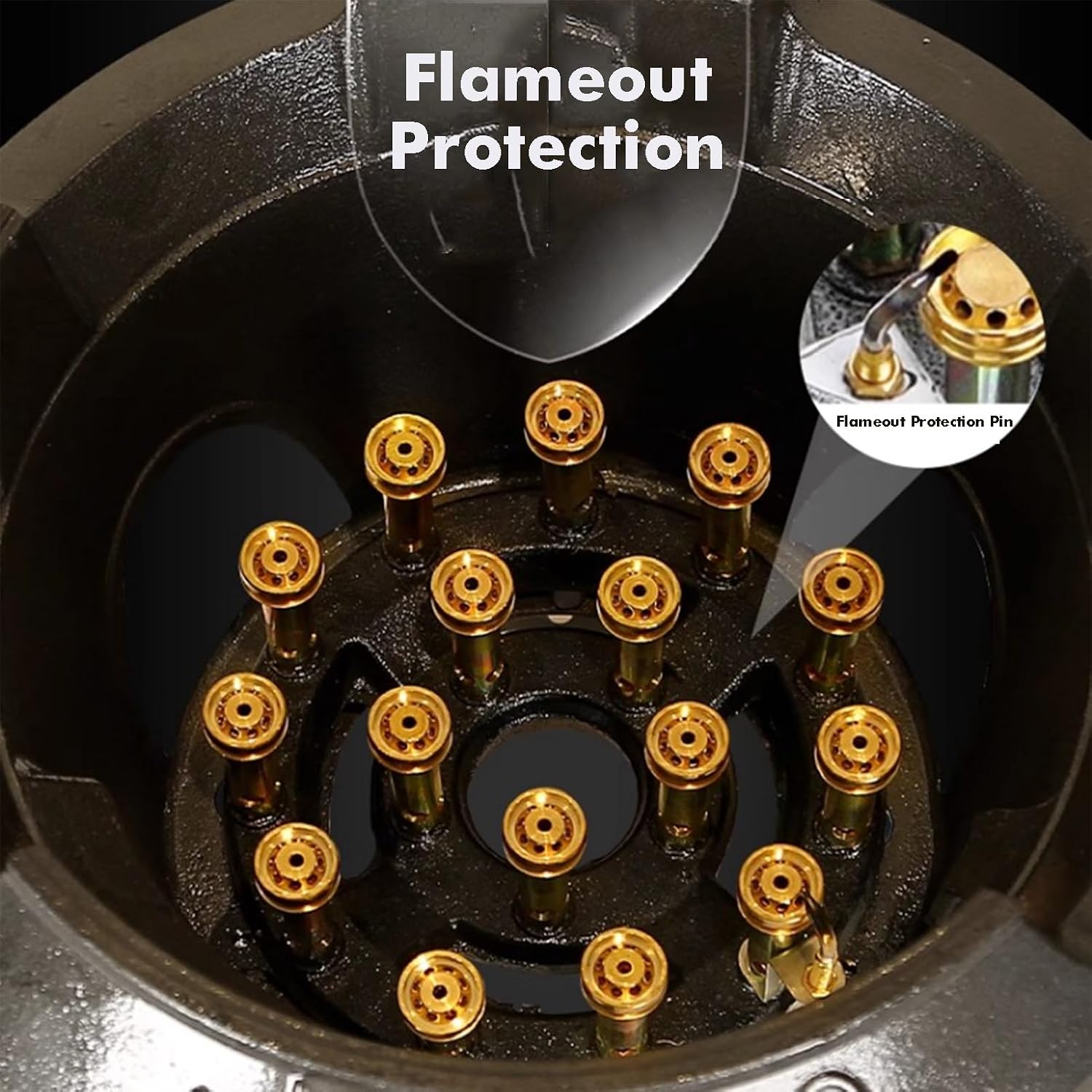 16kW Portable Cooktop,Single Burner Gas Stove,LPG/NG Hob with Flameout Protection,Cast Iron Pot Rack for Caravan and Camping(NG,16 burners)