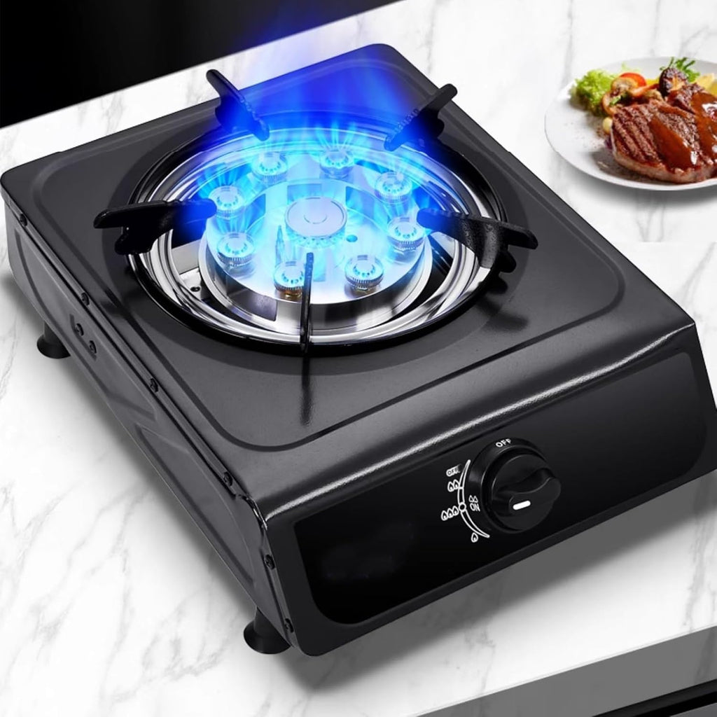 Gas Stove,Single Burner,Portable Gas Stove,Stainless Steel Catering 4.0kW Indoor Regulators,for Home Kitchen(LPG)