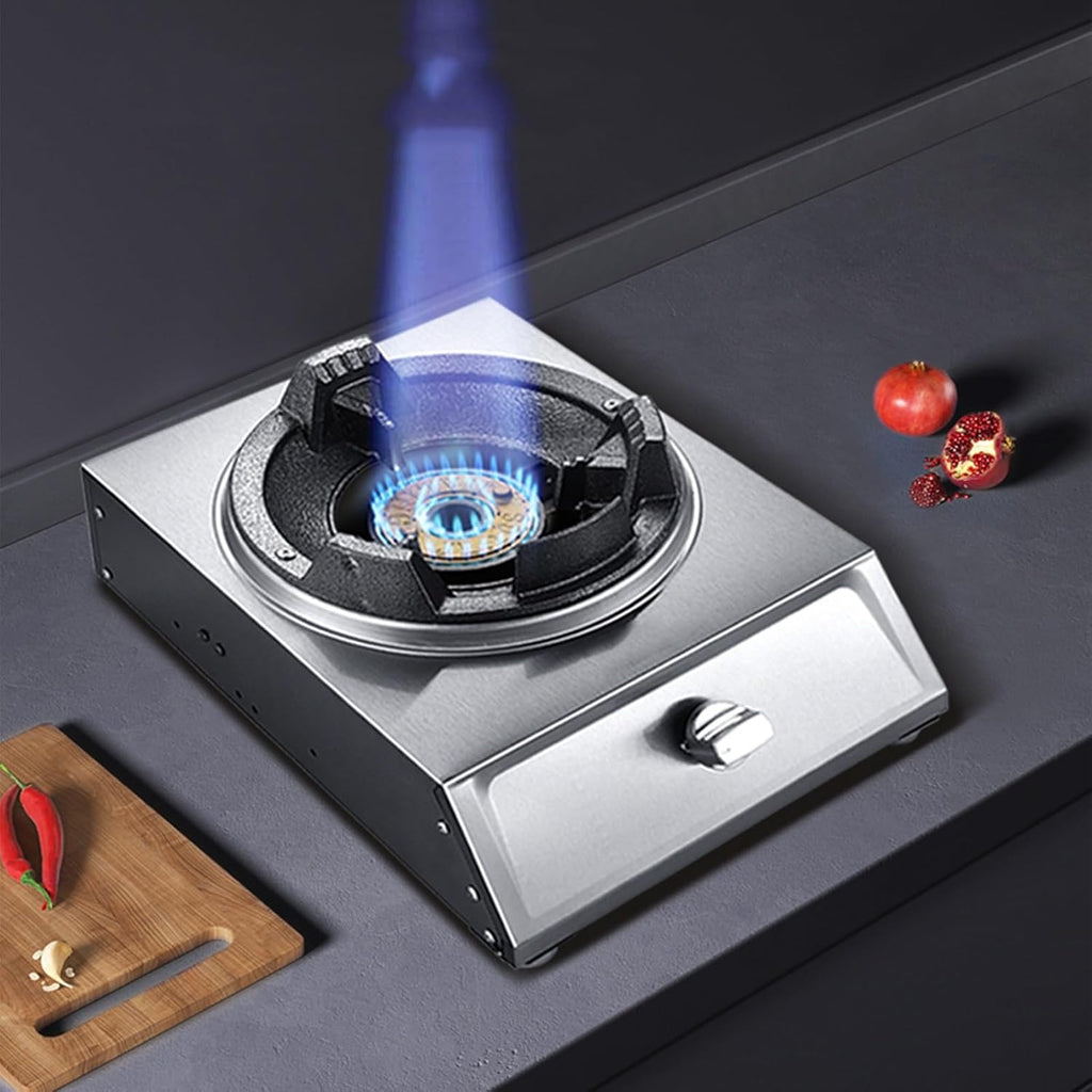 Single Burner Gas Stove,Medium and High Pressure Cast Iron Stove,with Thermocouple Protection,High Pressure Single Propane Burner,for Restaurant,fome