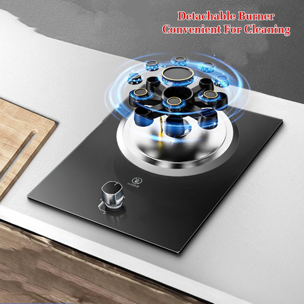 41cm Gas Stove,5.2KW Gas Cooktop 1 Burner,Kitchen Counter Top Stove,Independent Timer Both Sides,with Flameout Protection,for Home Kitchen(NG)