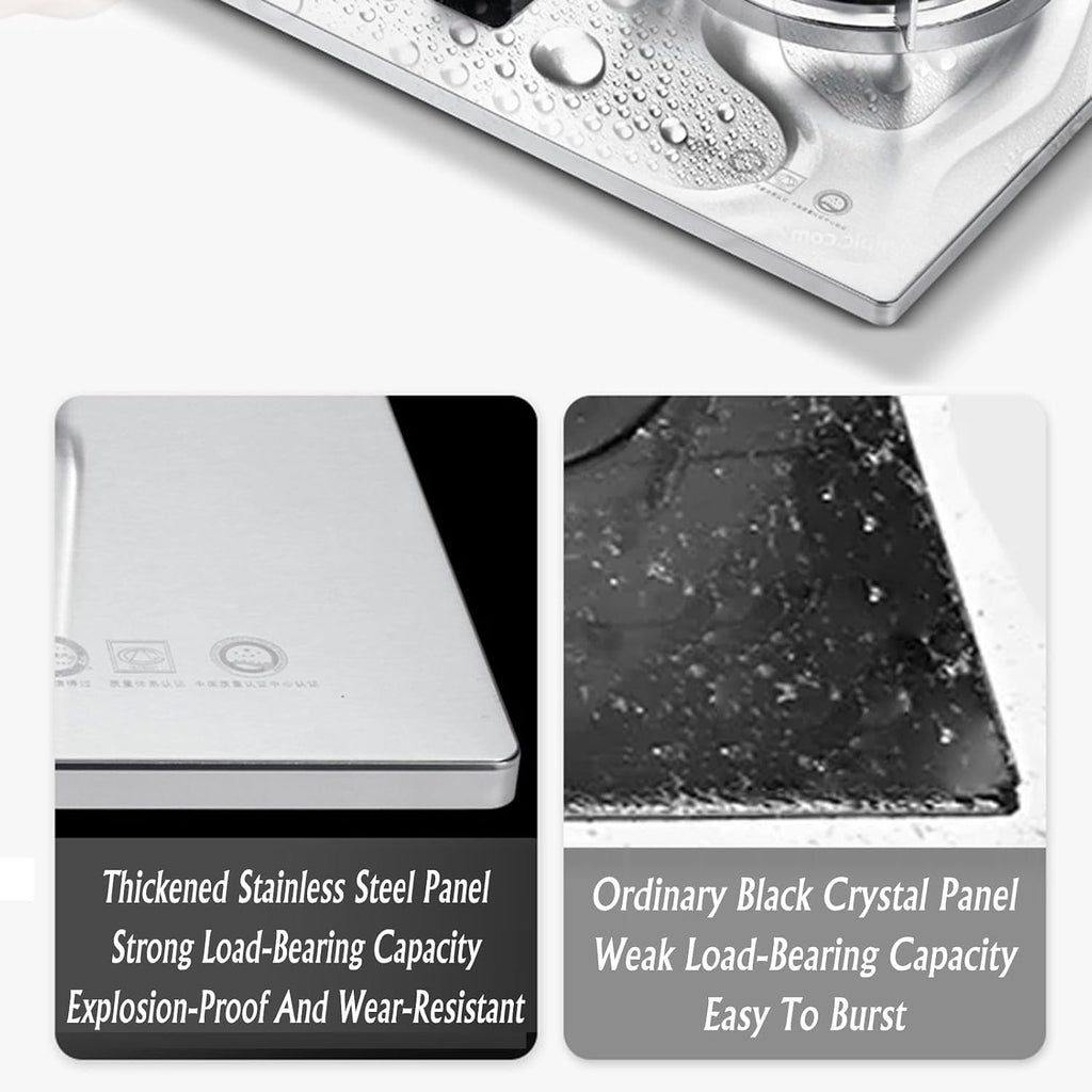 Propane Stove,2 Burners Portable Propane Stove,Stainless Steel Gas Cooktop,Maximum 17742.4BTU Suitable for Home and Commercial Kitchens (Color : NG)