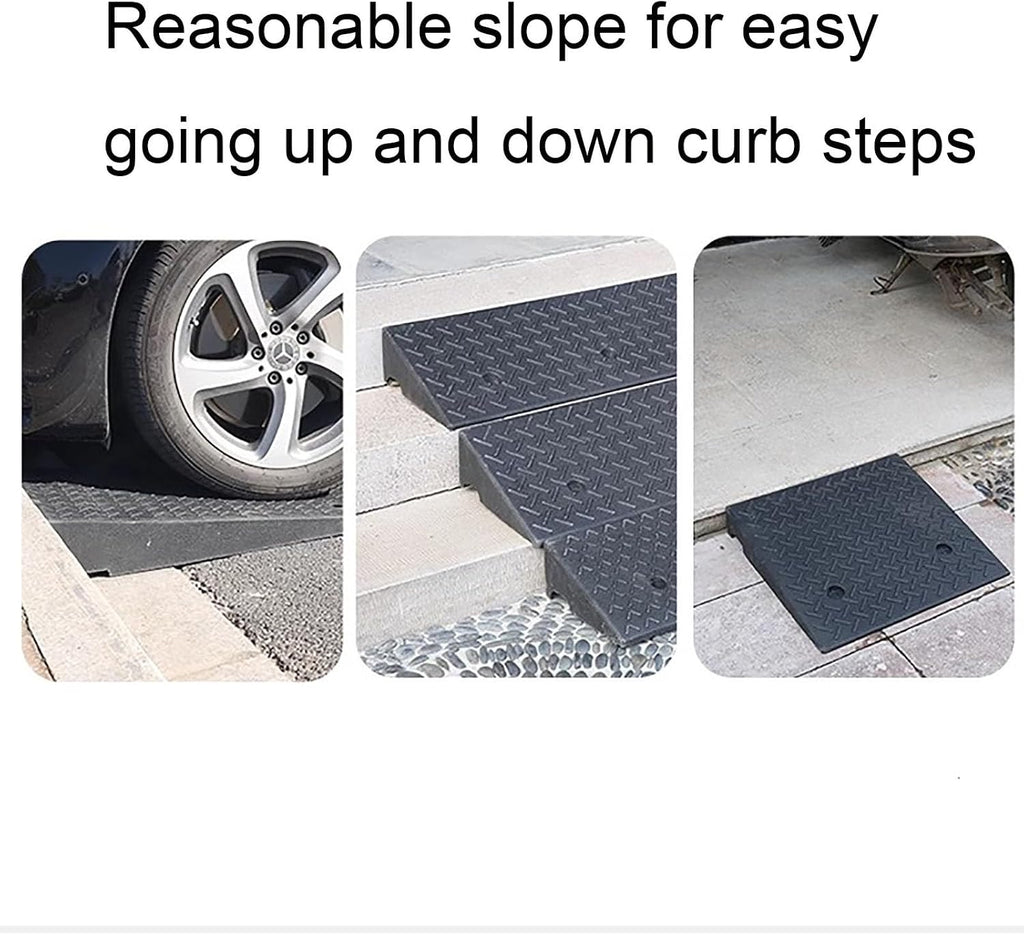 Rubber Curb ramp, high Heavy Duty Rubber Threshold ramp, Portable car ramp, Suitable for car Wheelchair Pedal, Stair Door ramps(50 * 80 * 21cm/20 * 31.4 * 8.2in)