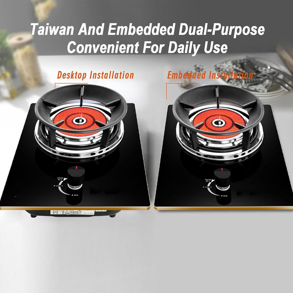 Gas Cooker,Single-Burner Household 4.2kw Gas Stove,Desktop/Embedded Dual-Use,for Food Stalls Family Restaurants(LPG)