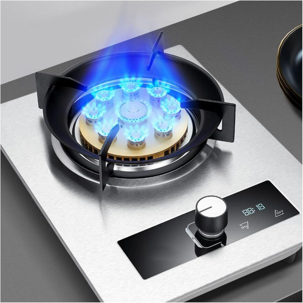 32cm Gas Stove, 1 Burner, 5.2KW, Nine-Chamber Large Flame, 99-Minute Timer, Accidental Flameout Protection Device (Size : LPG)