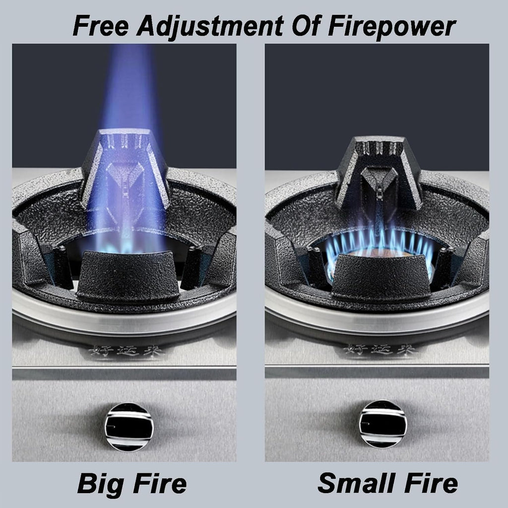 Gas Stove 1 Burner,40KW Stainless Steel Fierce Fire Stove Single Stove,Household Desktop Liquefied Gas Stove,Multi-Speed Adjustable,for Home Kitchen(Style 2)