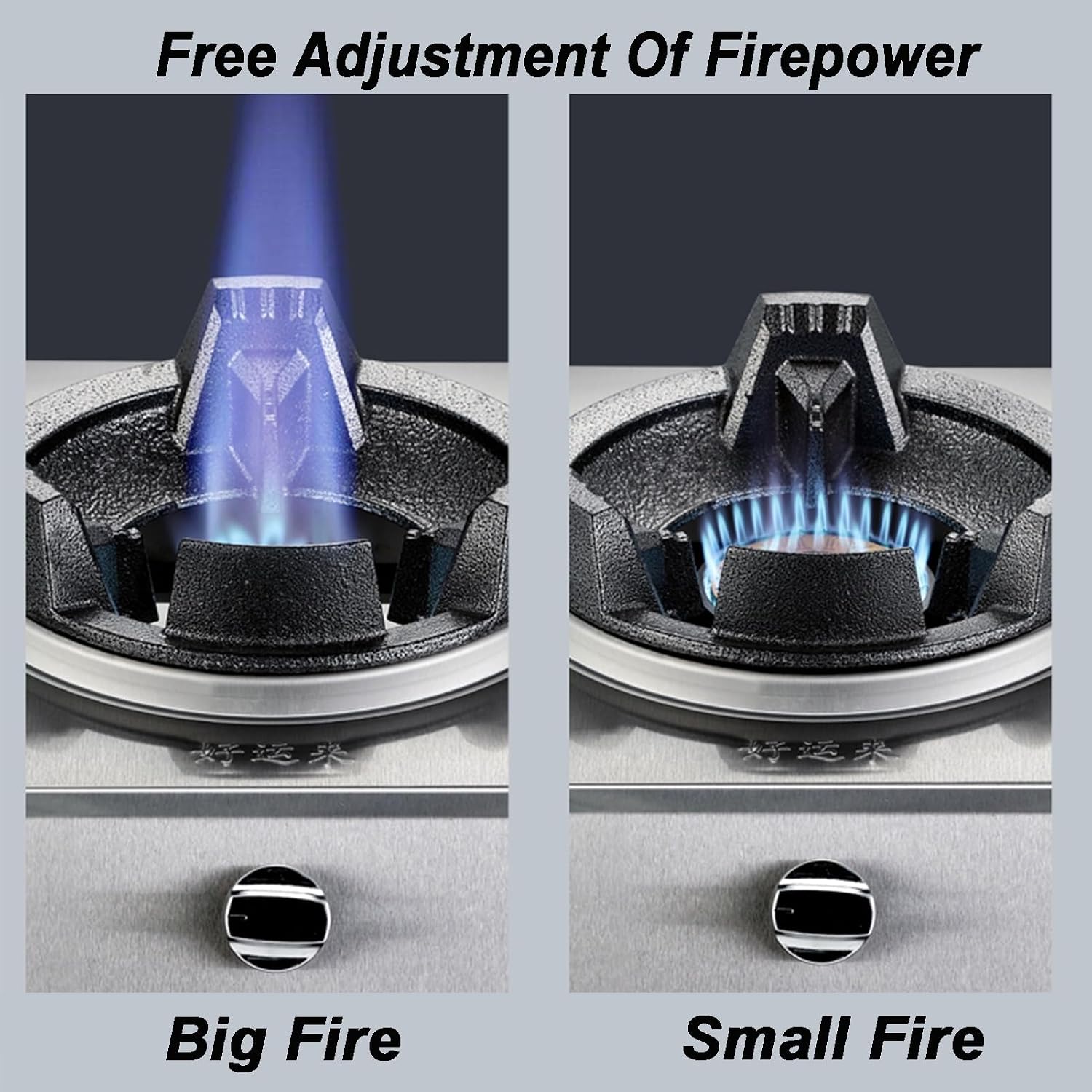 Gas Stove 1 Burner,40KW Stainless Steel Fierce Fire Stove Single Stove,Household Desktop Liquefied Gas Stove,Multi-Speed Adjustable,for Home Kitchen(Style 2)