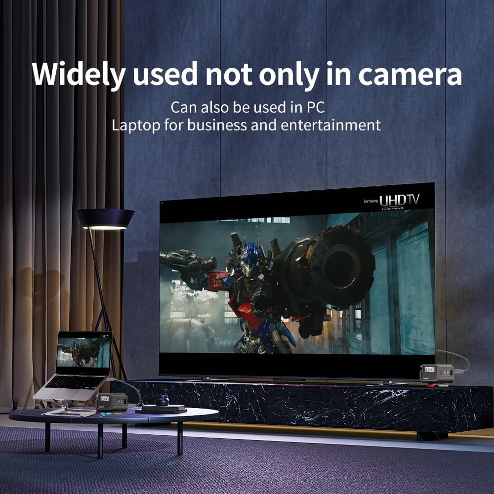 Wireless HDMI Transmitter and Receiver 4K,Wireless HDMI Extender with LED Screen,Streams Video&Audio from Camera/Laptop/Phone/Game Consoles to Monitor/Projector/TV,0.25MS Latency,100FT Range