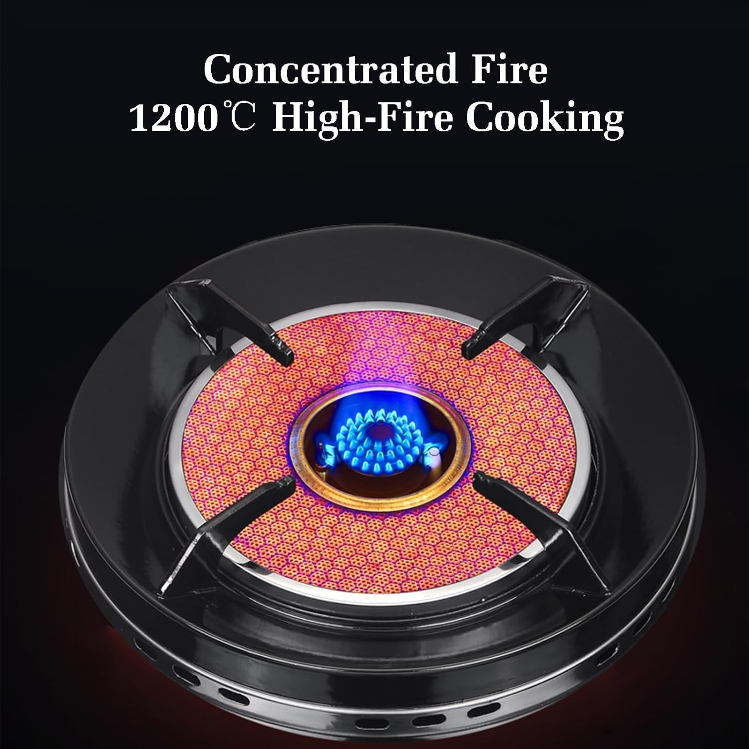 Gas Stove 1 Burner,4.2KW Gas Cooker,Gas/LP Gas Conversion Stove,Tempered Glass Cast Iron Pot Rack,with Flameout Protection,for Home Kitchen(LPG)