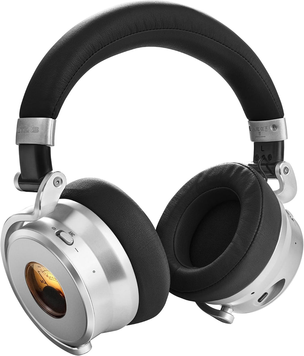 Meters OV-1-B-C Over-Ear Wireless Headphones with Active Noise Cancellation - Studio-Quality Sound with 16-Hour Playback & VU Display - Bluetooth 5.0, App-Controlled, 40mm Drivers (Black)