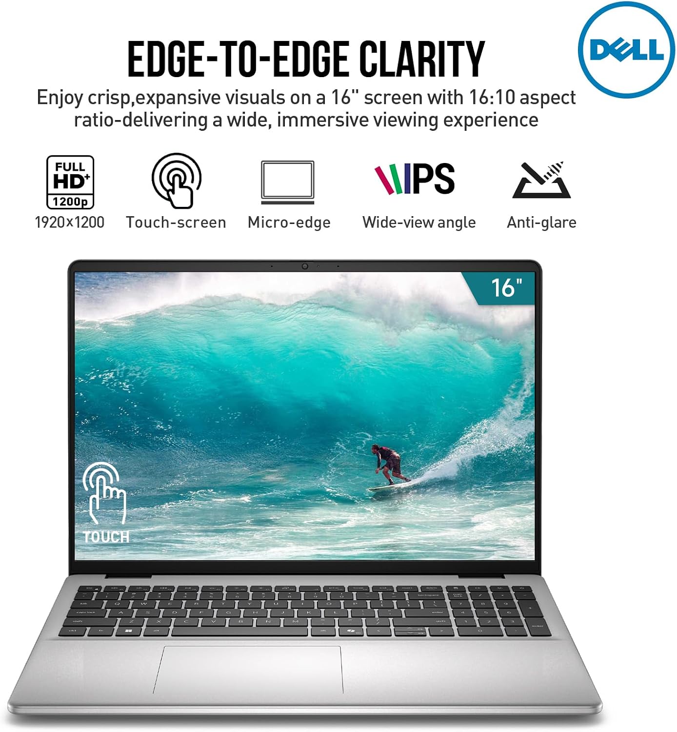 Dell 2026 16 Touchscreen Laptop Computer, 16' FHD+ Touch Screen Business Laptop, Intel Core 5 (10-Cores, Beat i7-1355U), 16GB DDR5 512GB SSD, Windows 11 Pro, Backlit Keyboard, Wi-Fi 6E, Copilot Key
