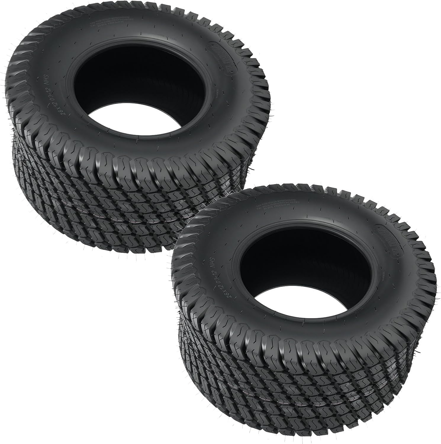 KAX 26x12-12 Lawn Mower Tires,26x12-12 Mud Tires for Off-Road, Golf Carts,4 Ply, 2Pcs,Tubeless Z-160
