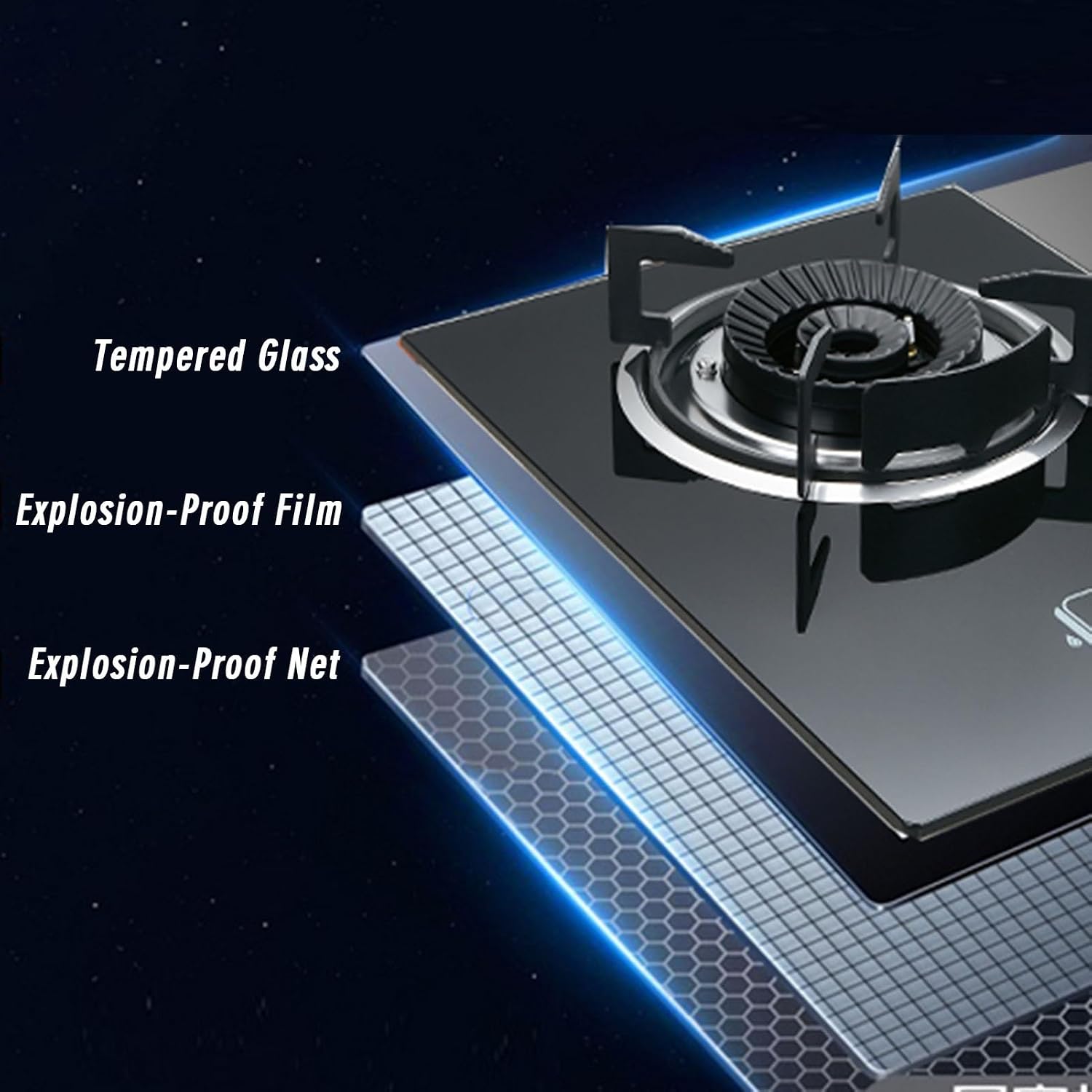 Portable Gas Stove,1 Burner Propane Stove,Tempered Glass Max 13648BTU with Pulse Electronic Ignition for Indoor Kitchen, Open Kitchen and Apartment (Color : NG)