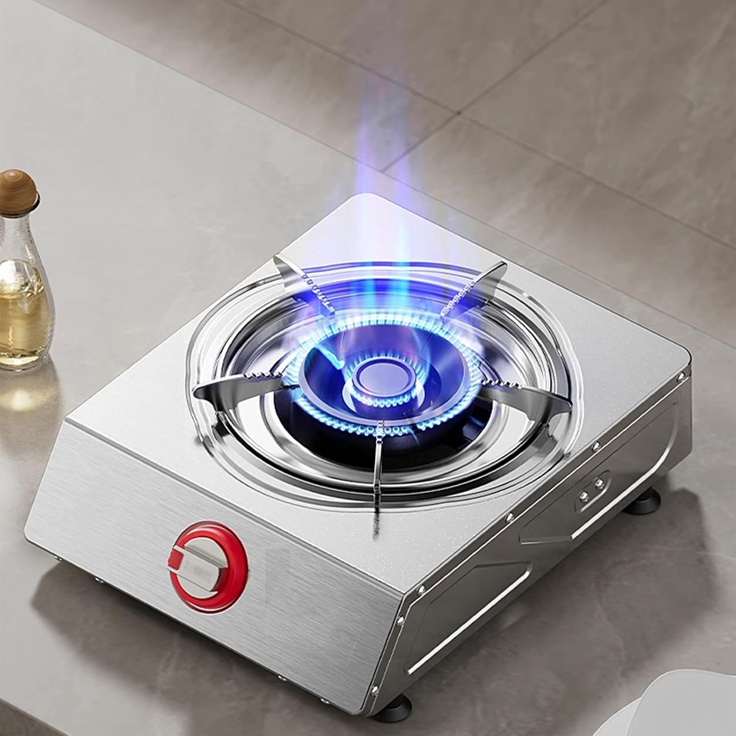 Single Burner Gas Stove,High Pressure Single Propane Burner,Home Kitchen with Flameout Protection,for Restaurant,fome(LPG)