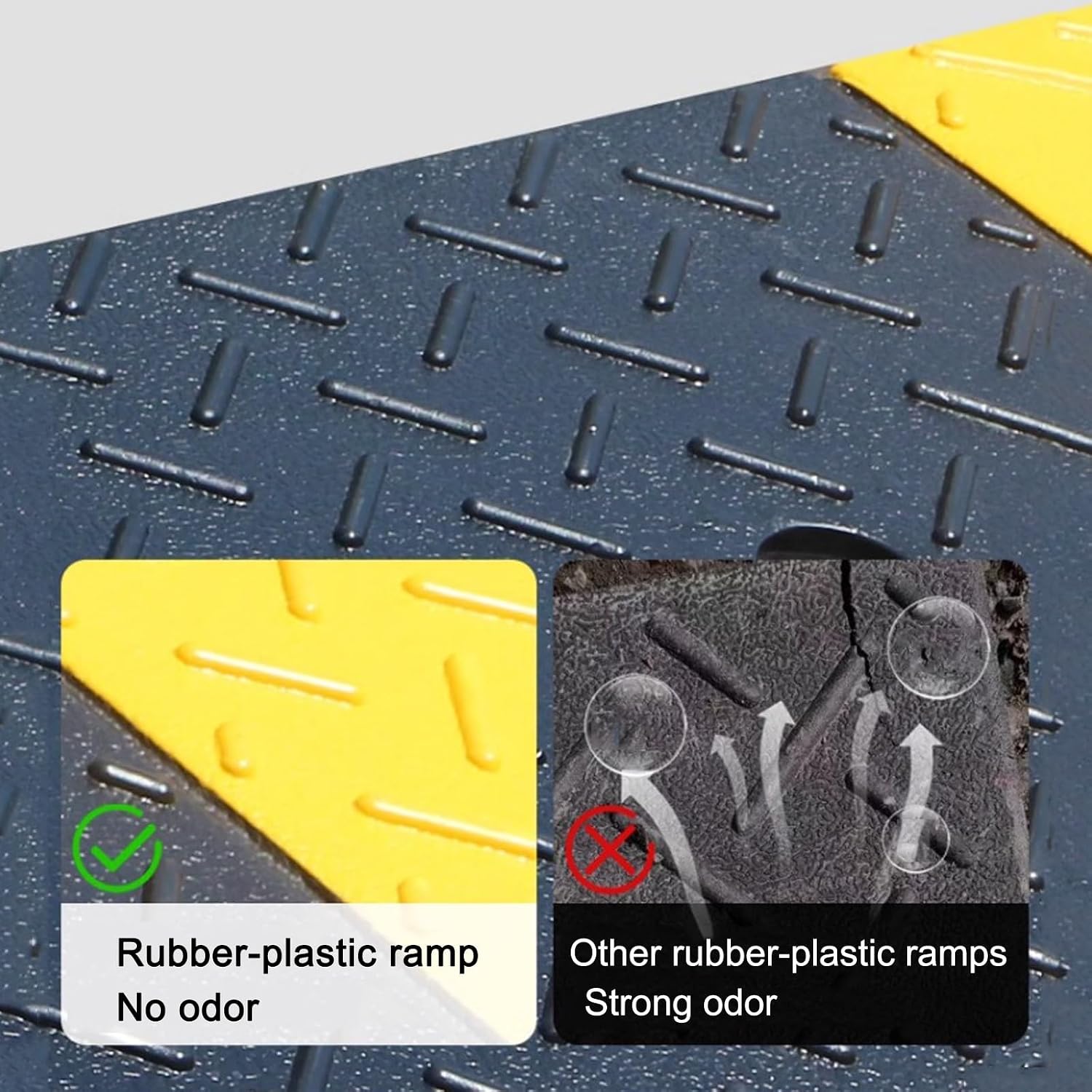Rubber-Plastic Curb Ramps, Heavy-Duty Driveway Ramp, Anti-Skid Threshold Ramp, for Wheelchairs Sidewalks Motorcycles Cars(9cm/3.5in)