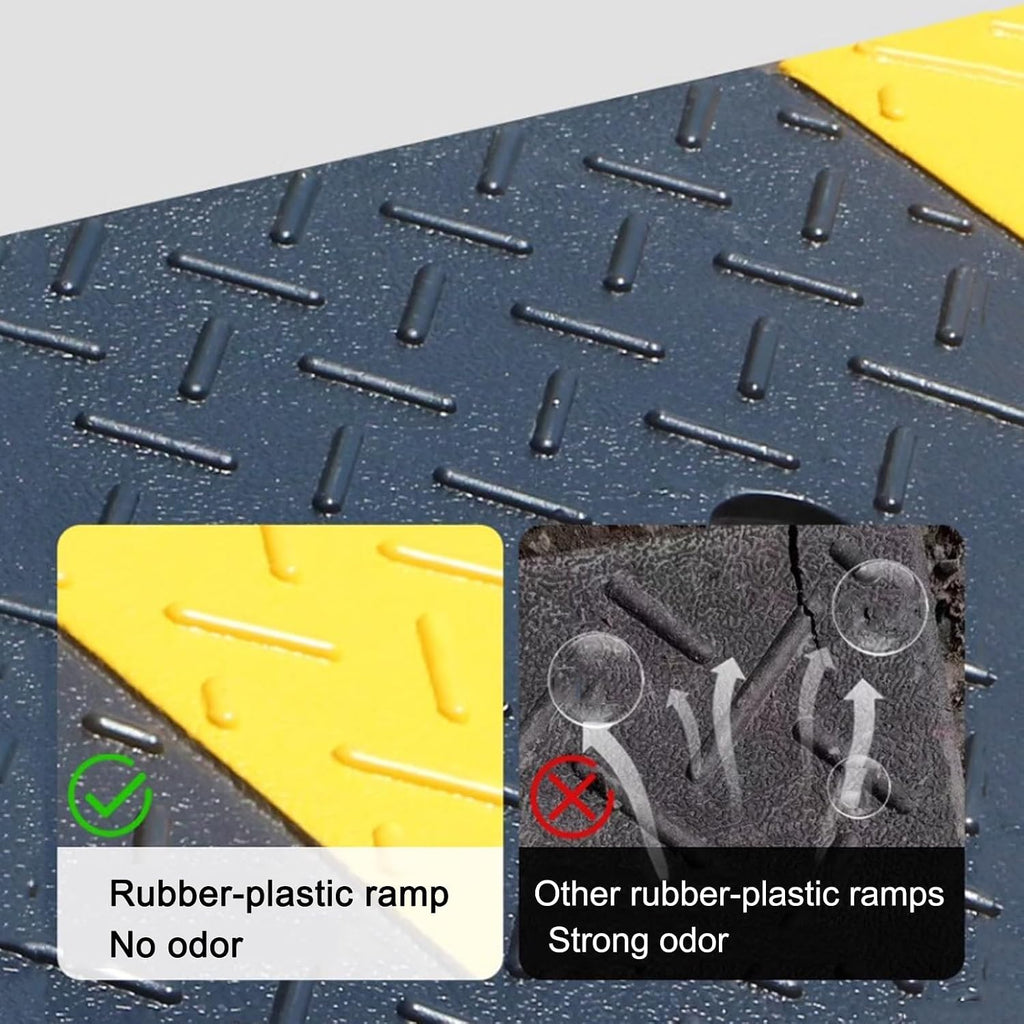 Rubber-Plastic Curb Ramps, Heavy-Duty Driveway Ramp, Anti-Skid Threshold Ramp, for Wheelchairs Sidewalks Motorcycles Cars(7cm/2.8in)