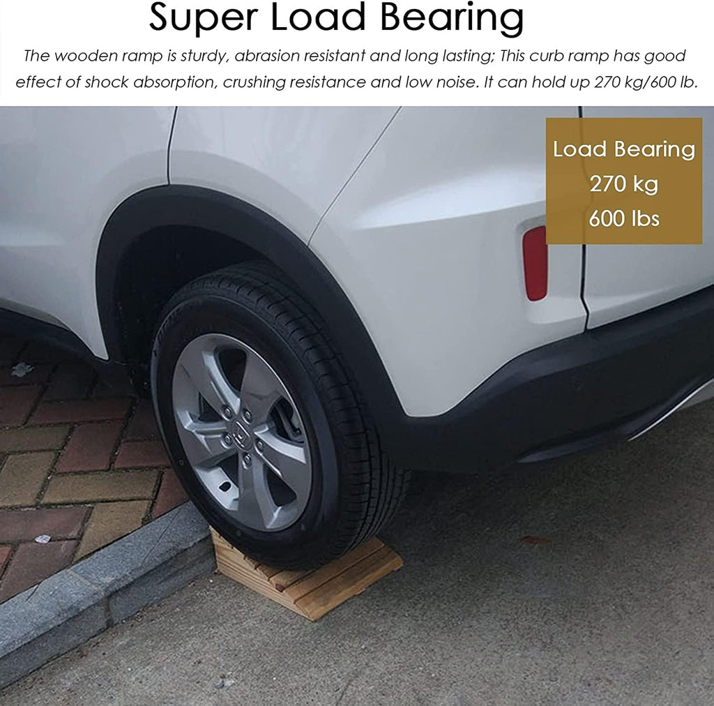 Curb Ramp for Driveway, Door Threshold Ramp Wood/Large Entryway Transition Ramp, Portable Non Slip Home Slope for Moving(50x33x10cm (19.7x13x4in))