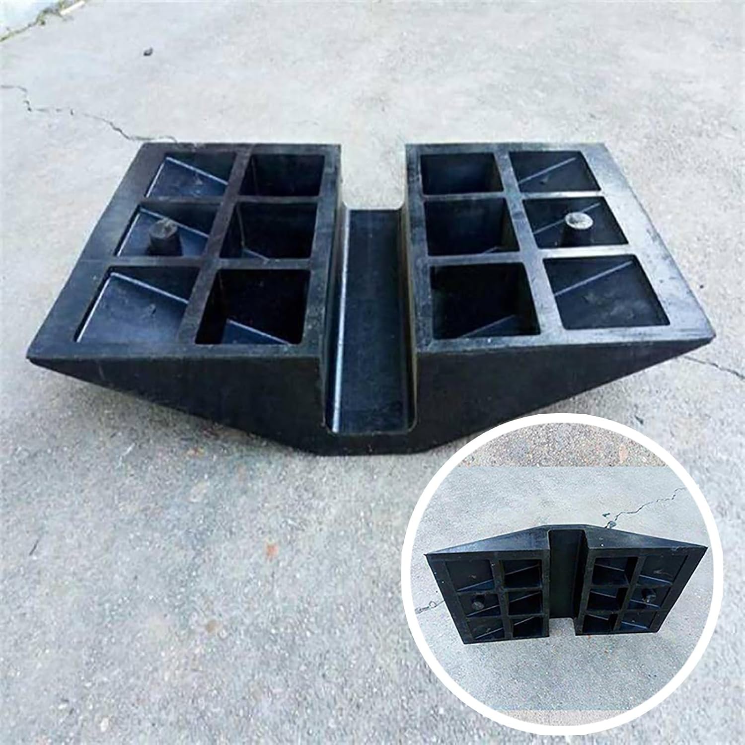 4' Rise Threshold Ramps for Doorways Portable Wheelchair Ramp with Anti-Slip Surface Rubber Threshold Ramp for Home Steps
