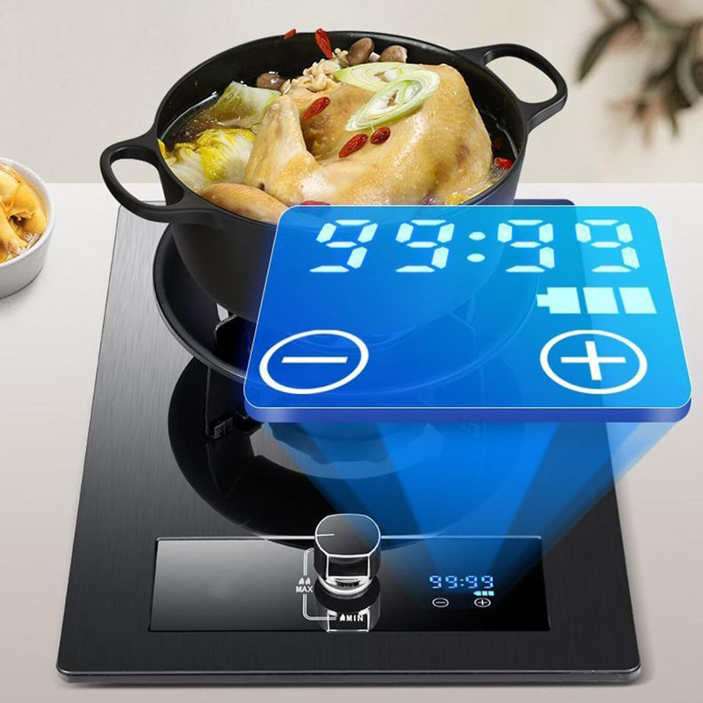 Gas Stove with 1 Burner,5.2KW Camping Gas Cooker,Gas/LP Gas Conversion Stove,Independent Timer Both Sides,with Flameout Protection,for Home Kitchen(NG)
