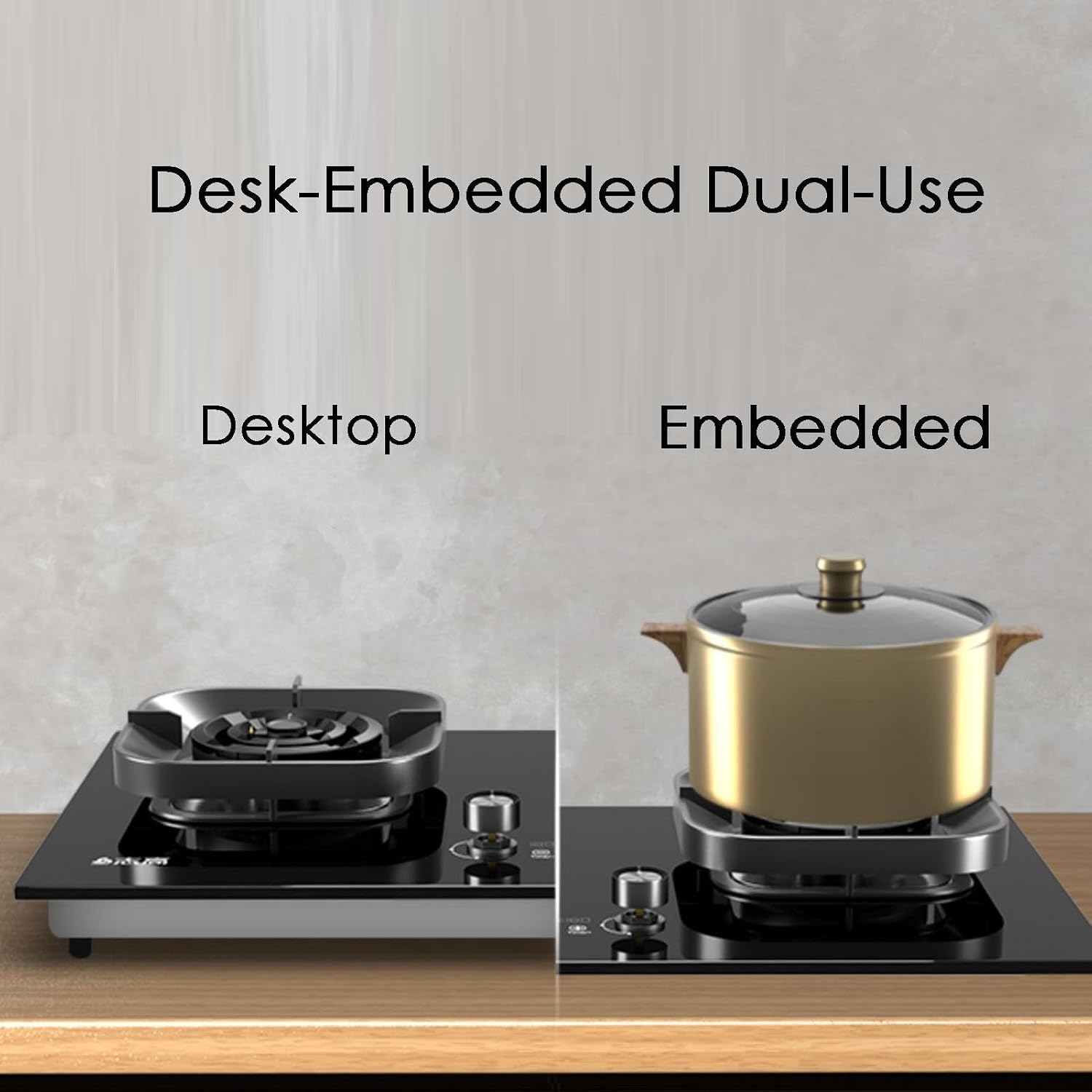 Gas Stove,Portable 2 Burners Gas Hob NG/LPG Automatic Ignition, Gas Cooktop with Flameout Protection 5.2KW Desktop and Embedded,Gas Cooker for Outdoor Camping Home(NG)