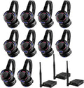 Factory Sell Silent Disco led Headphone Complete System (10 Headphone + 3 Transmitter)