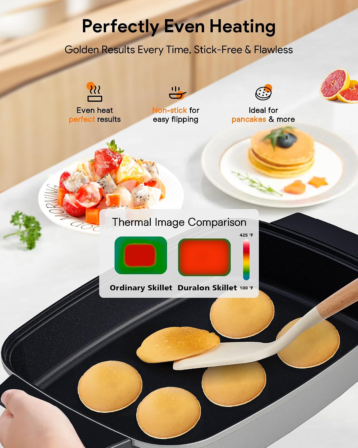 Nuwave Medley XL Digital Electric Skillet, Family Size Griddle w/Glass Lid, 2025 New & Improved Precision Heating, 100°-425°F, PFAS Free G11 Nonstick Ceramic Coating, Portable Hot Plate, 7qt Capacity