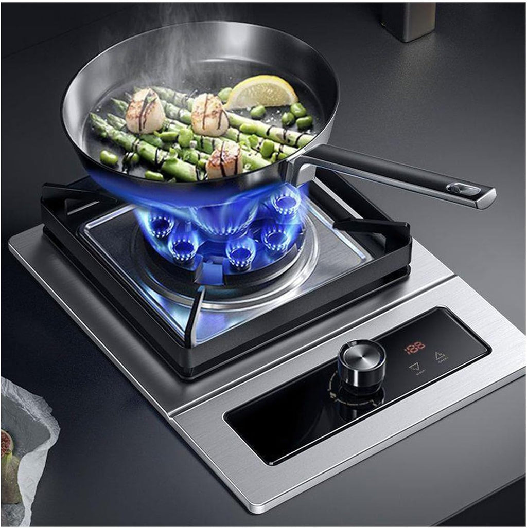 Portable Gas Stove,1 Burner Propane Stove,Max 17742.4BTU Tempered Glass with Pulse Electronic Ignition for Indoor Kitchen, Open Kitchen and Apartment (Color : Black, Size : NG)