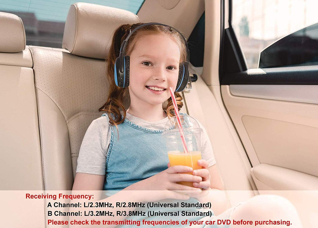 SIMOLIO Wireless IR Headphones for Car DVD and Bluetooth Headphones for Kids, Car Headphones Compatible with Honda Odyssey & uConnect VES & Dodge Grand Caravan & Chevy Suburban 2006-2022
