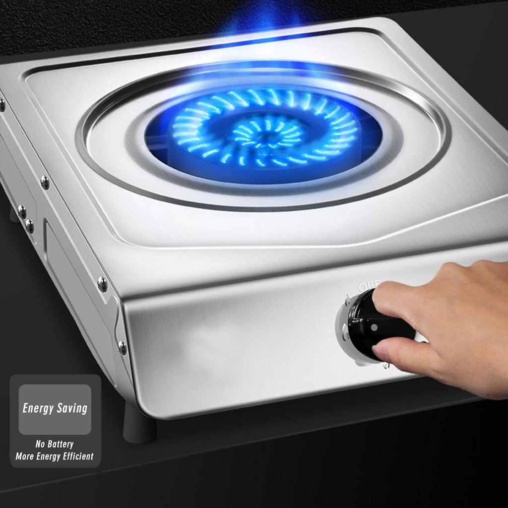Portable Gas Stove,Cassette Stove,Max 15354BTU Single Burner Cassette Stove Piezo-Ceramic Ignition for Home Use Food Stalls and Canteens (Color : LPG)