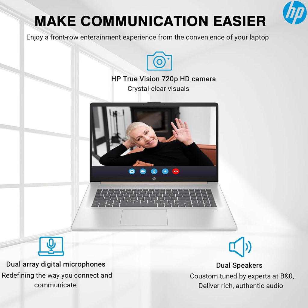 HP 17 Touchscreen Laptop Computer, 17.3 Inch HD+ Touch Screen Business Laptop PC, Intel Core i7, 64GB RAM 1TB SSD, Windows 11 Pro, 10 Key Backlit Keyboard, Fingerprint, Rose Gold