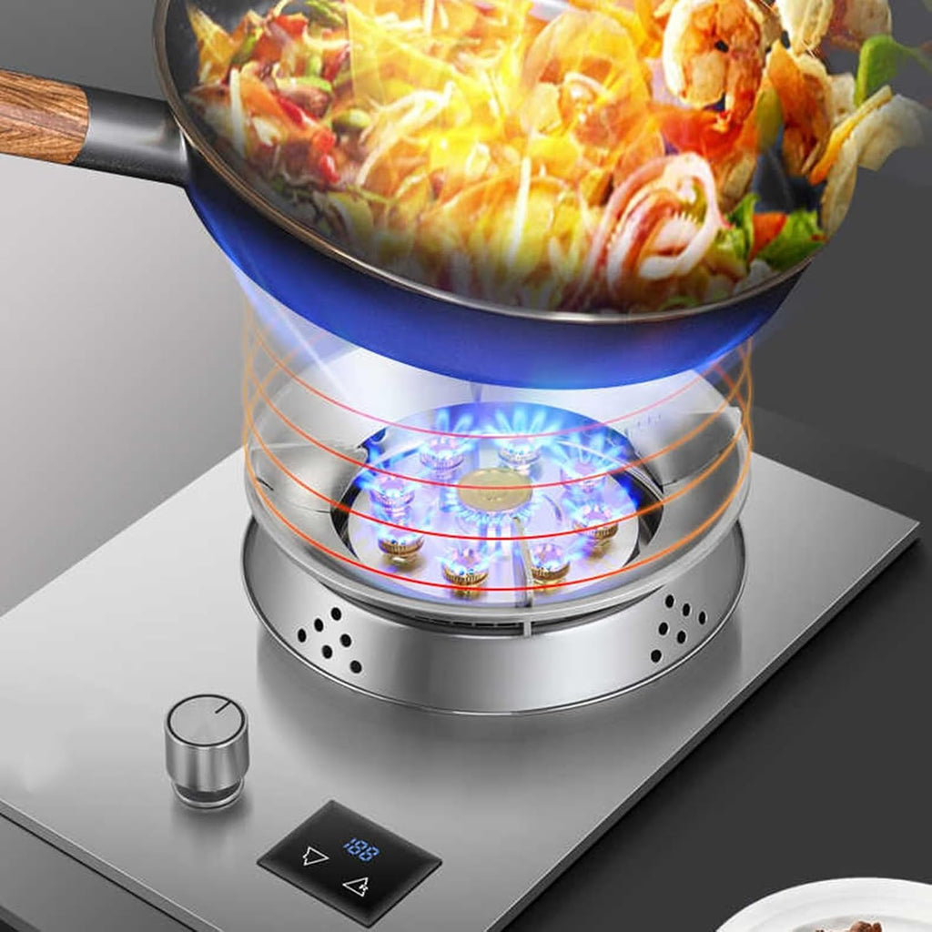 Gas Cooker,4.8kW Single-Burner Stainless Steel,Gas Stove with Timer,Suitable for Camping Restaurants Home Use(LPG)