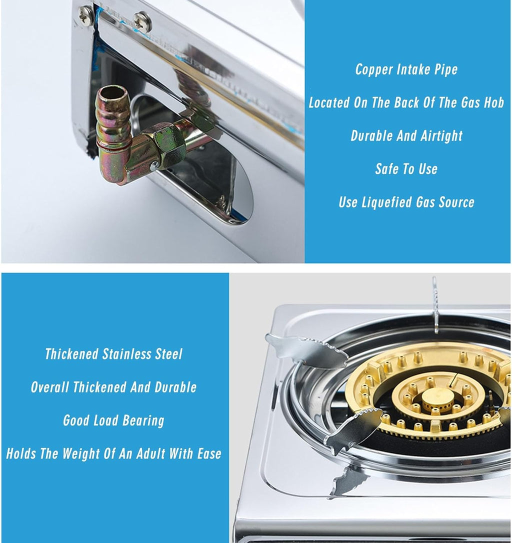 Portable Gas Stove,Cassette Stove,Max 22178BTU Single Burner Cassette Stove Piezo-Ceramic Ignition for Home Use Food Stalls and Canteens